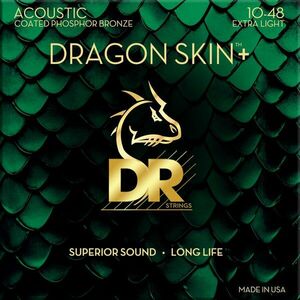 DR Strings Dragon Skin+ Coated Phosphor Bronze Extra Light 10-48 Akusztikus gitárhúrok kép