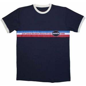 Oasis Ing 1996 Tour Horizontal Stripes Ringer Unisex Navy Blue L kép