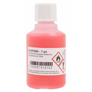 Eurolite UV-active stamp ink Transparent Red 50 ml kép