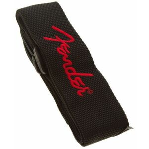 Fender 2" Black Poly Strap with Red Logo kép