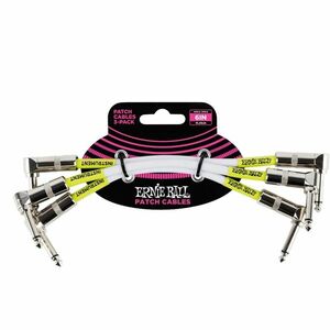 Ernie Ball 6" Patch Cable White - 3 Pack kép