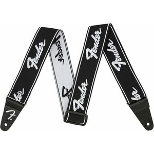 Fender WeighLess Strap Black/White kép