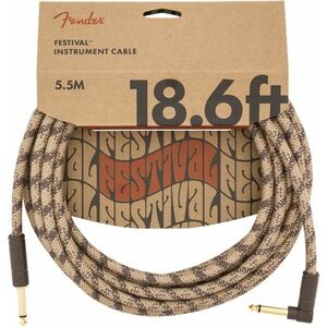 Fender Festival Instrument Cable 18.6' Pure Hemp Brown Stripe kép