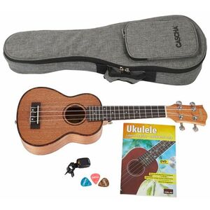 Cascha HH 2027 Soprano Mahogany Ukulele Bundle kép