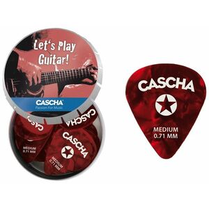 Cascha Guitar Pick Set Box Medium (24 medium guitar picks + metal box) kép