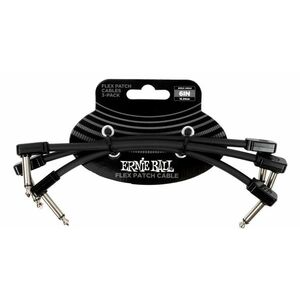 Ernie Ball Flex Patch Cable 6" Black 3-Pack kép