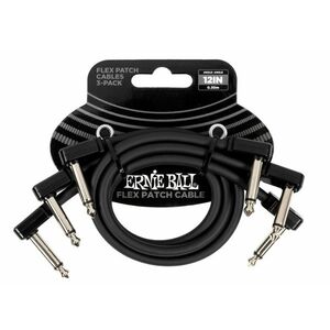 Ernie Ball Flex Patch Cable 12" Black 3-Pack kép