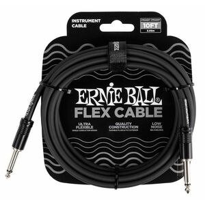 Ernie Ball Flex Instrument Cable Straight/Straight 10ft - Black kép