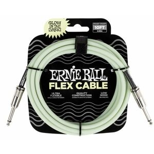 Ernie Ball Flex Instrument Cable Straight/Straight 10ft - Glow in Dark kép