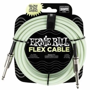 Ernie Ball Flex Instrument Cable Straight/Straight 20ft - Glow in Dark kép