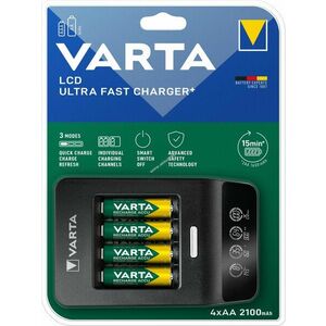 Varta Ultra Fast 15 perces akku gyorstöltő + 4db AA ceruza akku 2100mAh kép