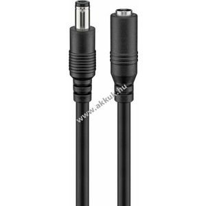 5.5mm x 2.5mm-es DC hosszabbító kábel, fekete, 10m - Kiárusítás! kép