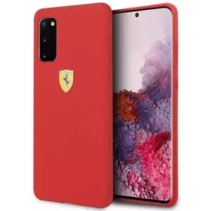 Tok Ferrari Hardcase S20 G980 Red Silicone (FESSIHCS62RE) kép