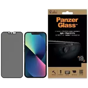 TEMPERED KIJELZŐVÉDŐ FÓLIA PanzerGlass E2E Microfracture iPhone 13 /13 Pro 6, 1" Case Friendly CamSlider Privacy Antibacterial black P2748 (P2748) kép