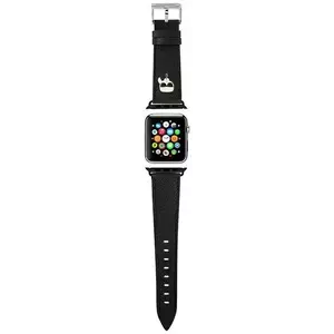 Óraszíj Karl Lagerfeld strap for Apple Watch 42/44/45mm black Saffiano Karl Heads (KLAWLOKHK) kép