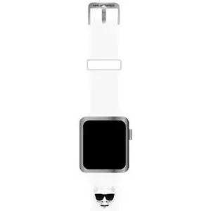 Óraszíj Karl Lagerfeld Strap KLAWMSLCW Apple Watch 38/40/41mm white strap Silicone Choupette Heads (KLAWMSLCW) kép