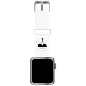 Óraszíj Karl Lagerfeld strap KLAWMSLKW Apple Watch 38/40/41mm white strap Silicone Karl Heads (KLAWMSLKW) kép