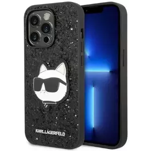 Tok Karl Lagerfeld iPhone 14 Pro 6, 1" black hardcase Glitter Choupette Patch (KLHCP14LG2CPK) kép