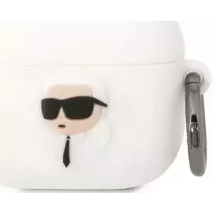 Tok Karl Lagerfeld AirPods 3 cover white Silicone Karl Head 3D (KLA3RUNIKH) kép