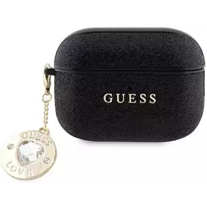 Tok Guess GUAP2PGEHCDK AirPods Pro 2 cover black Fixed Glitter Heart Diamond Charm (GUAP2PGEHCDK) kép