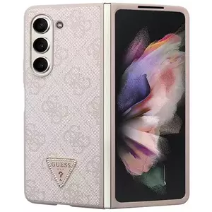 Tok Guess GUHCZFD5P4TDPP F946 Z Fold 5 pink hardcase Leather 4G Triangle Strass (GUHCZFD5P4TDPP) kép