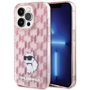 Tok Karl Lagerfeld KLHCP15LHNCMKLP iPhone 15 Pro 6.1" pink hardcase Monogram Choupette (KLHCP15LHNCMKLP) kép