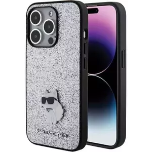 Tok Karl Lagerfeld KLHCP15LGCNPSG iPhone 15 Pro 6.1" silver hardcase Fixed Glitter Choupette Logo Metal Pin (KLHCP15LGCNPSG) kép