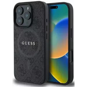 Tok Guess GUHMP16XG4GFRK iPhone 16 Pro Max 6, 9" black MagSafe PU 4G Ring Classic Logo (GUHMP16XG4GFRK) kép