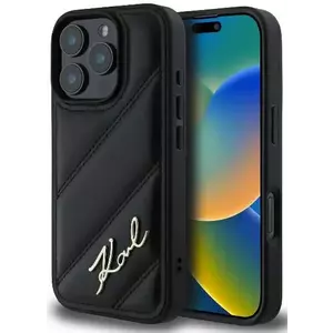 Tok Karl Lagerfeld KLHCP16XPQDSMGK iPhone 16 Pro Max 6.9" black hardcase Quilted Signature (KLHCP16XPQDSMGK) kép