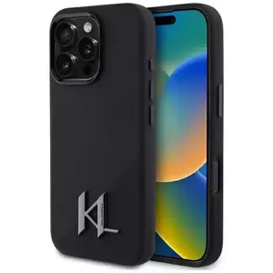 Tok Karl Lagerfeld KLHMP16XSCMKMPCK iPhone 16 Pro Max 6.9" czarny/black hardcase Silicone Shadow Metal Initial MagSafe (KLHMP16XSCMKMPCK) kép