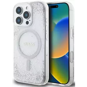 Tok Guess GUHMP16XRGRGES iPhone 16 Pro Max 6.9" silver hardcase Resin Gradient Glitter MagSafe (GUHMP16XRGRGES) kép