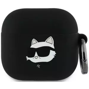 Tok Karl Lagerfeld KLA4RUNCHK AirPods 4 cover black Silicone Choupette Head 3D (KLA4RUNCHK) kép