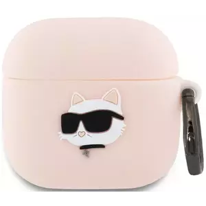 Tok Karl Lagerfeld KLA4RUNCHP AirPods 4 cover pink Silicone Choupette Head 3D (KLA4RUNCHP) kép