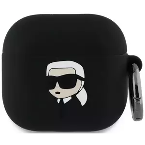 Tok Karl Lagerfeld KLA4RUNIKK AirPods 4 cover black Silicone Karl Head 3D (KLA4RUNIKK) kép