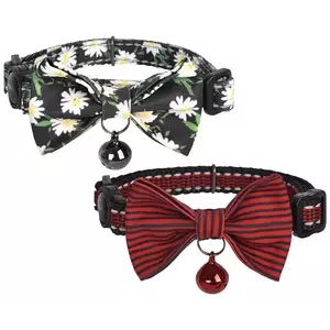 Egy gallér Dogness Collar set for cats 2 pcs (Daisy Black/Waterproof Red) kép