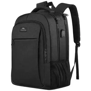 Matein 1007 Black USB 15.6'' laptop travel backpack kép