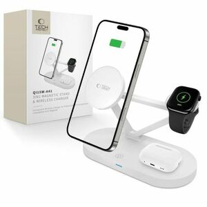 Tech-Protect A41 3in1 töltő mobil / Apple Watch / AirPods 15W, fehér kép