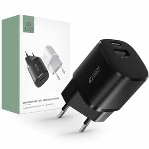 Tech-Protect C20W hálózati töltő adapter USB / USB-C 20W QC PD, fekete kép