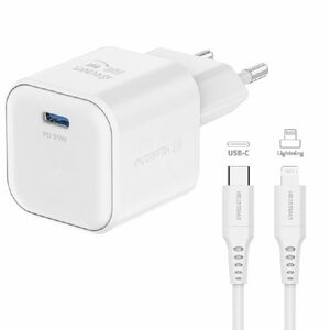 SWISTEN hálózati adapter 1x USB-C 35 W PD, fehér + adatkábel USB-C/lightning 1, 2 m, fehér kép