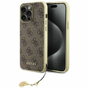 Guess 4G Charms hátlapi tok iPhone 15 Pro Max számára, barna kép