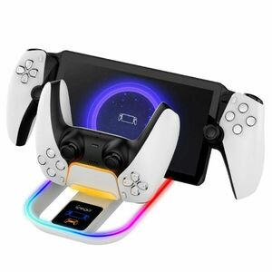 iPega P5P11 töltőállomás RGB-vel 2in1 Playstation Portal Remote Player és PS5 vezérlő számára, fehér kép