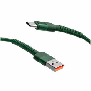 MobilNET Adat-, töltőkábel fonott USB/USB-C, 3A, 2m, zöld kép