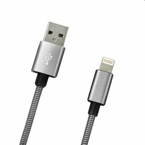 MobilNET Adat- és töltőkábel USB/Lightning, 2A, 1m, ezüst kép