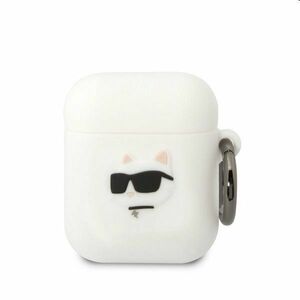 Karl Lagerfeld 3D Logo NFT Choupette Head szilikontok Apple AirPods 1/2 számára, fehér kép