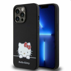 Hello Kitty Liquid Silicone Daydreaming Logo hátlapi tok Apple iPhone 13 Pro számára, fekete kép