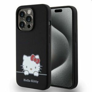 Hello Kitty Liquid Silicone Daydreaming Logo hátlapi tok Apple iPhone 15 Pro számára, fekete kép