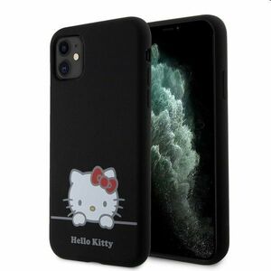 Hello Kitty Liquid Silicone Daydreaming Logo hátlapi tok pre Apple iPhone 11, fekete kép