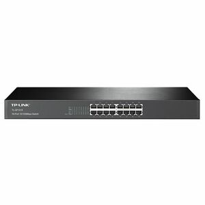 tp-link TL-SF1016, 16 portos Rack Switch, 16x 10/100M RJ45 port, 1U 19" rack szerelés, acél ház kép