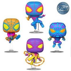 POP! 4 Pack Spider Man Miles Morales (Marvel) Special Kiadás (Blacklight) kép