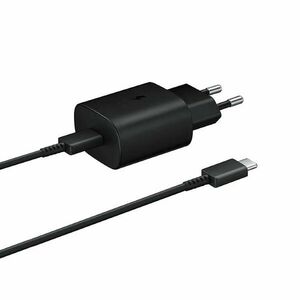 Gyorstöltő Samsung 25W USB-C kábellel, fekete (OOB Bulk) kép